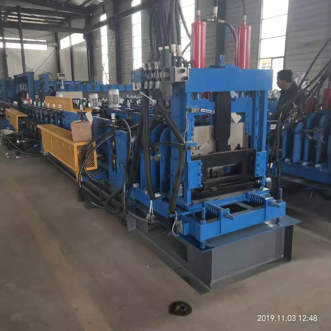 Steel frame C adjustable purlin making machine