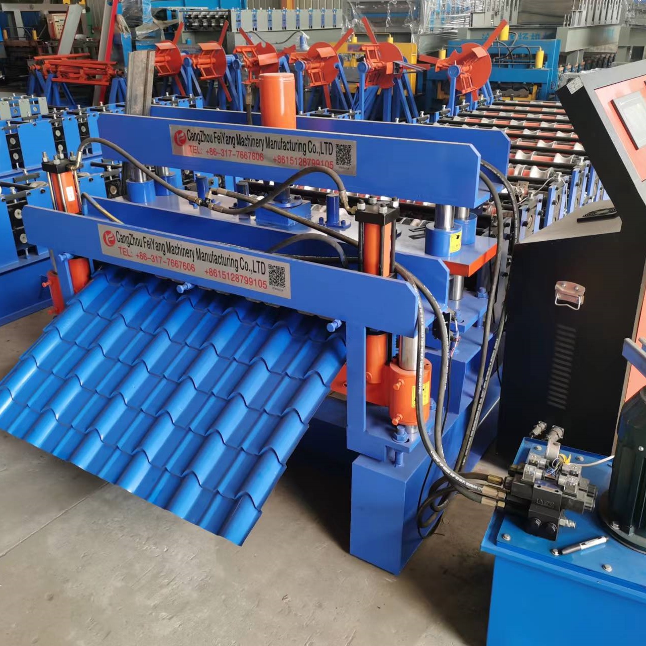 Glazed roofing sheet machine